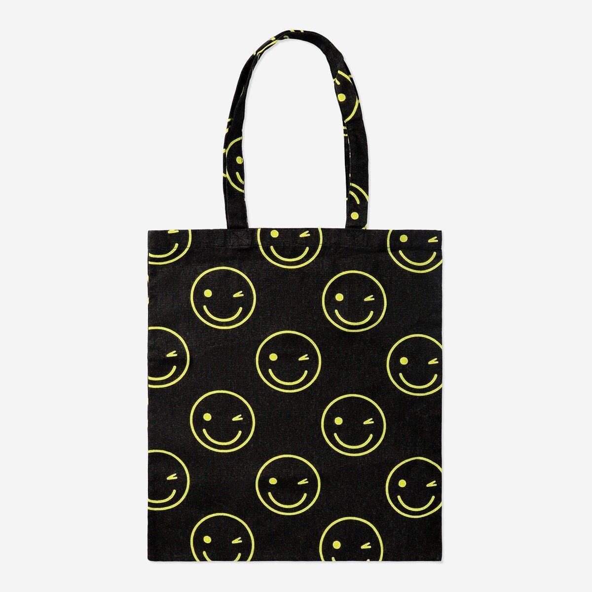Black smileys tote bag