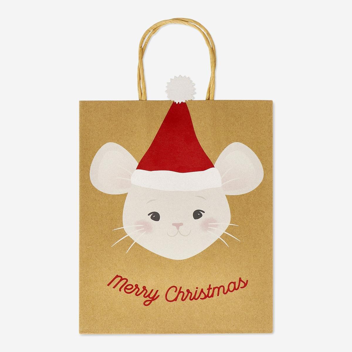 Multicolour mouse shaped gift bag