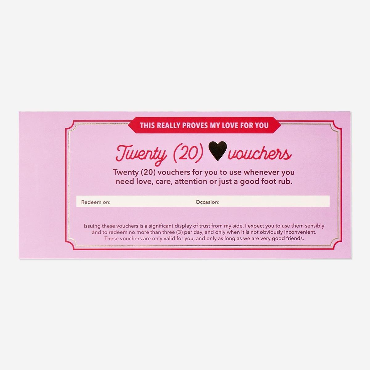 Pink valentine's themed vouchers
