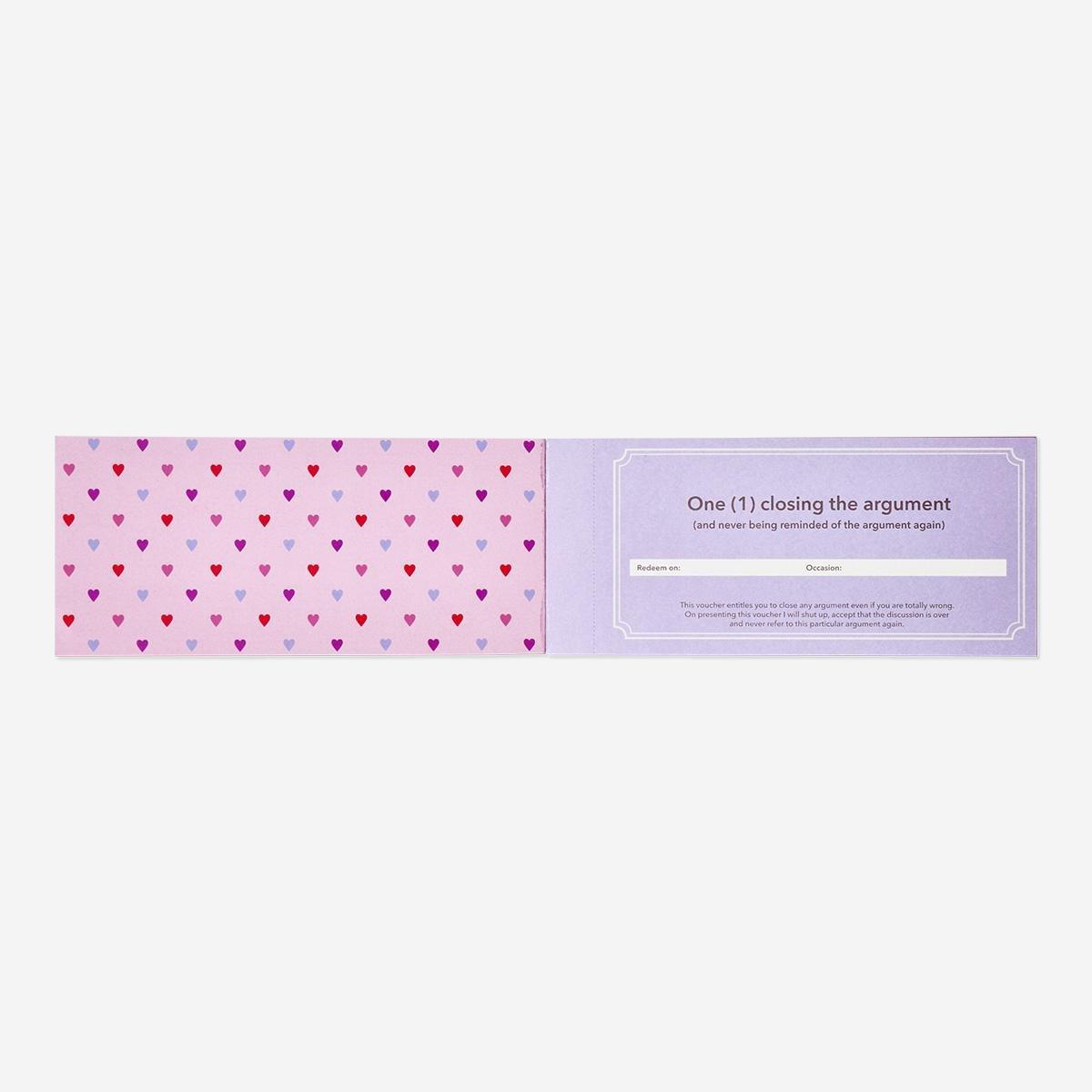 Pink valentine's themed vouchers