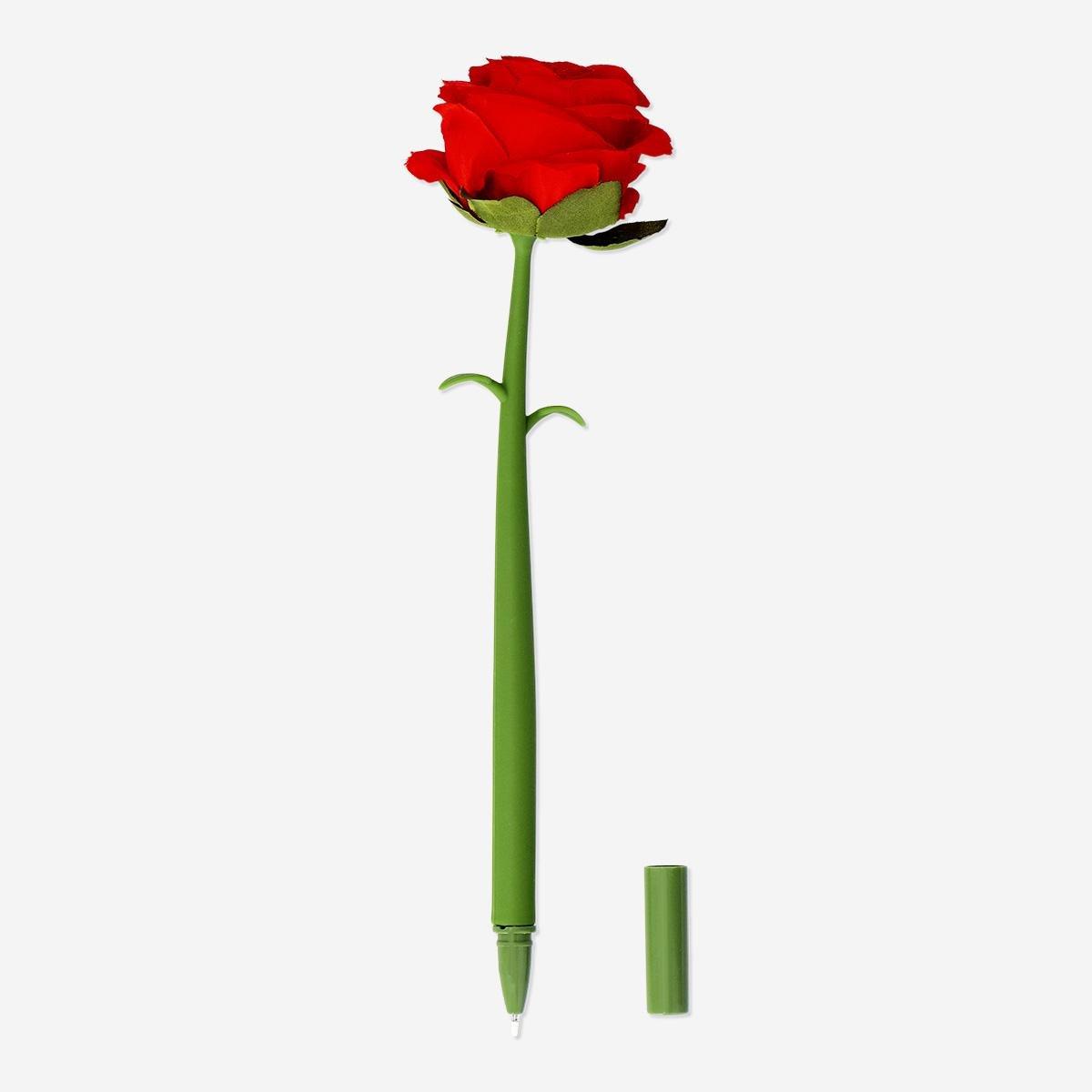 Multicolour rose shaped ballpoint pen