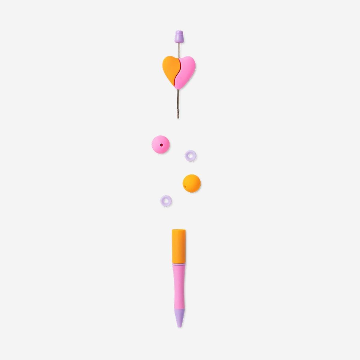 Multicolour ballpoint pen with removable decorations