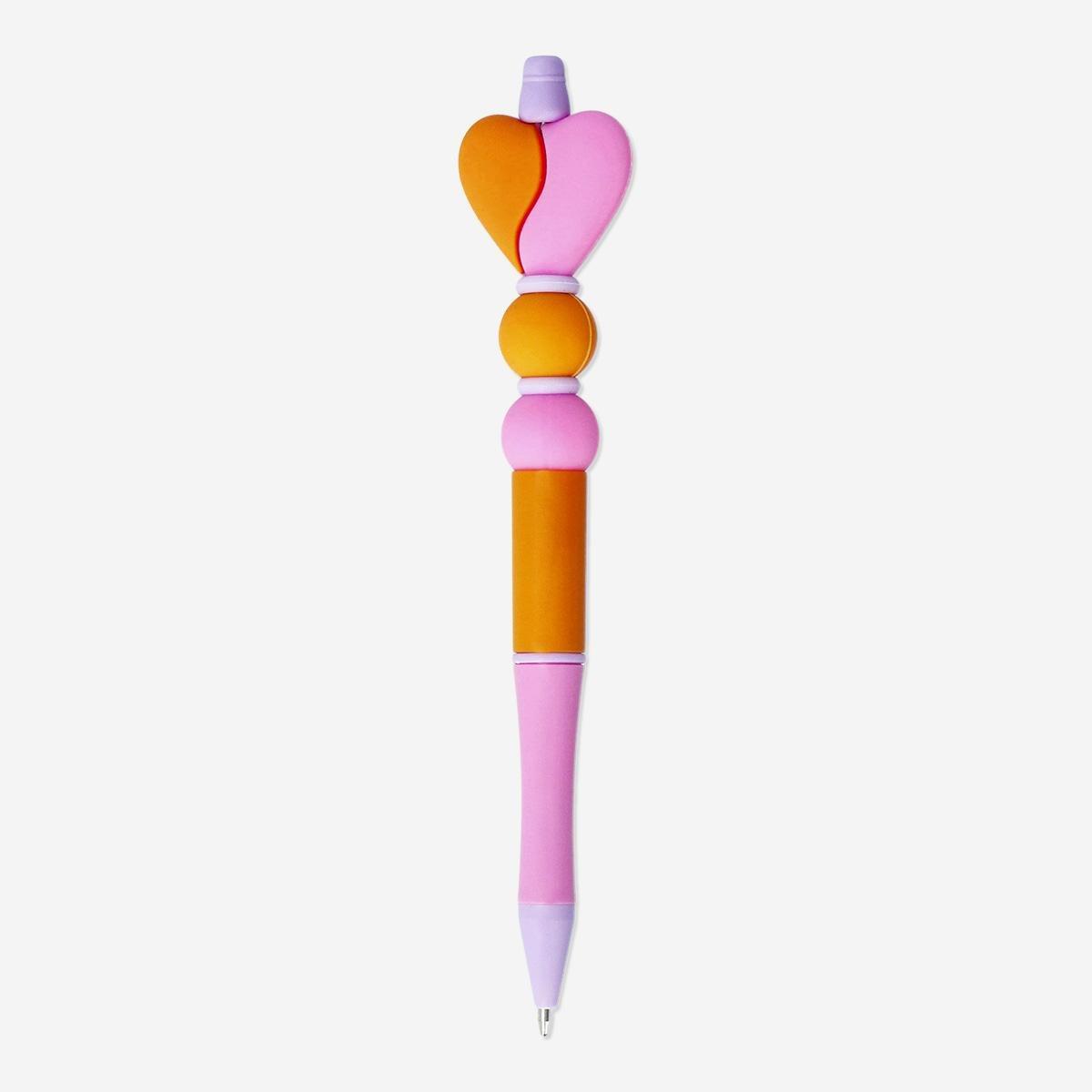 Multicolour ballpoint pen with removable decorations