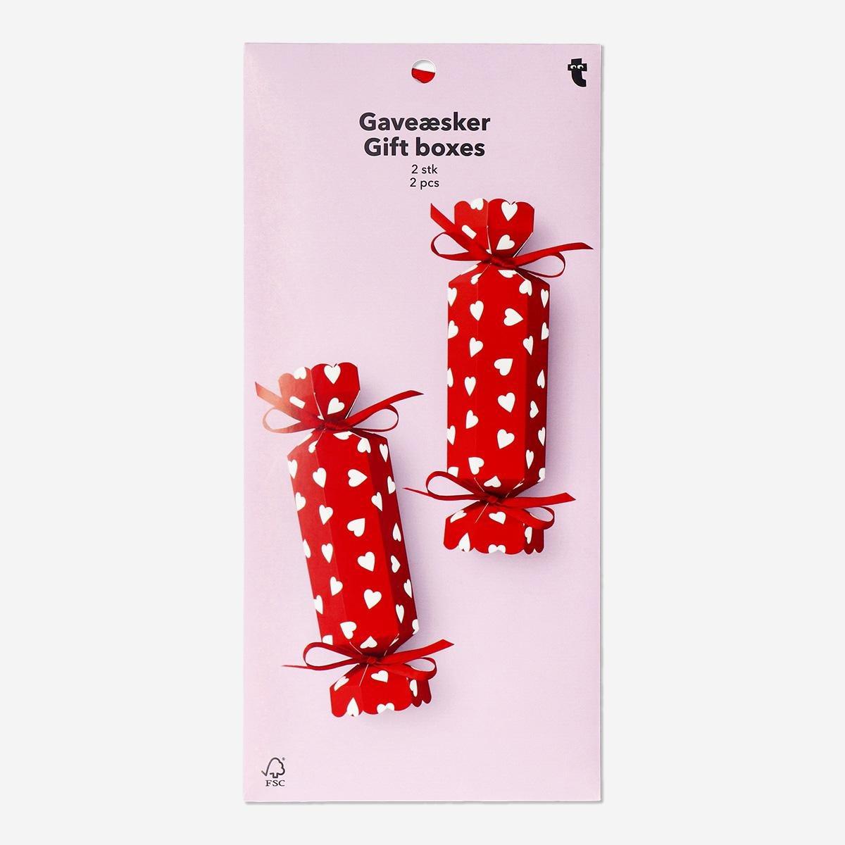 Red cracker gift boxes - 2 pcs