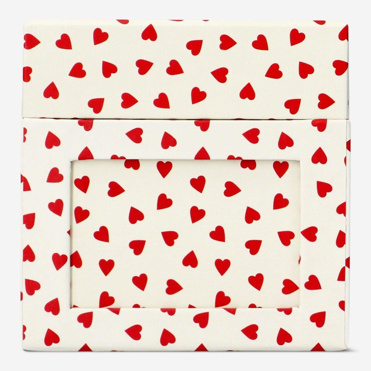 Multicolour red hearts gift box for photos
