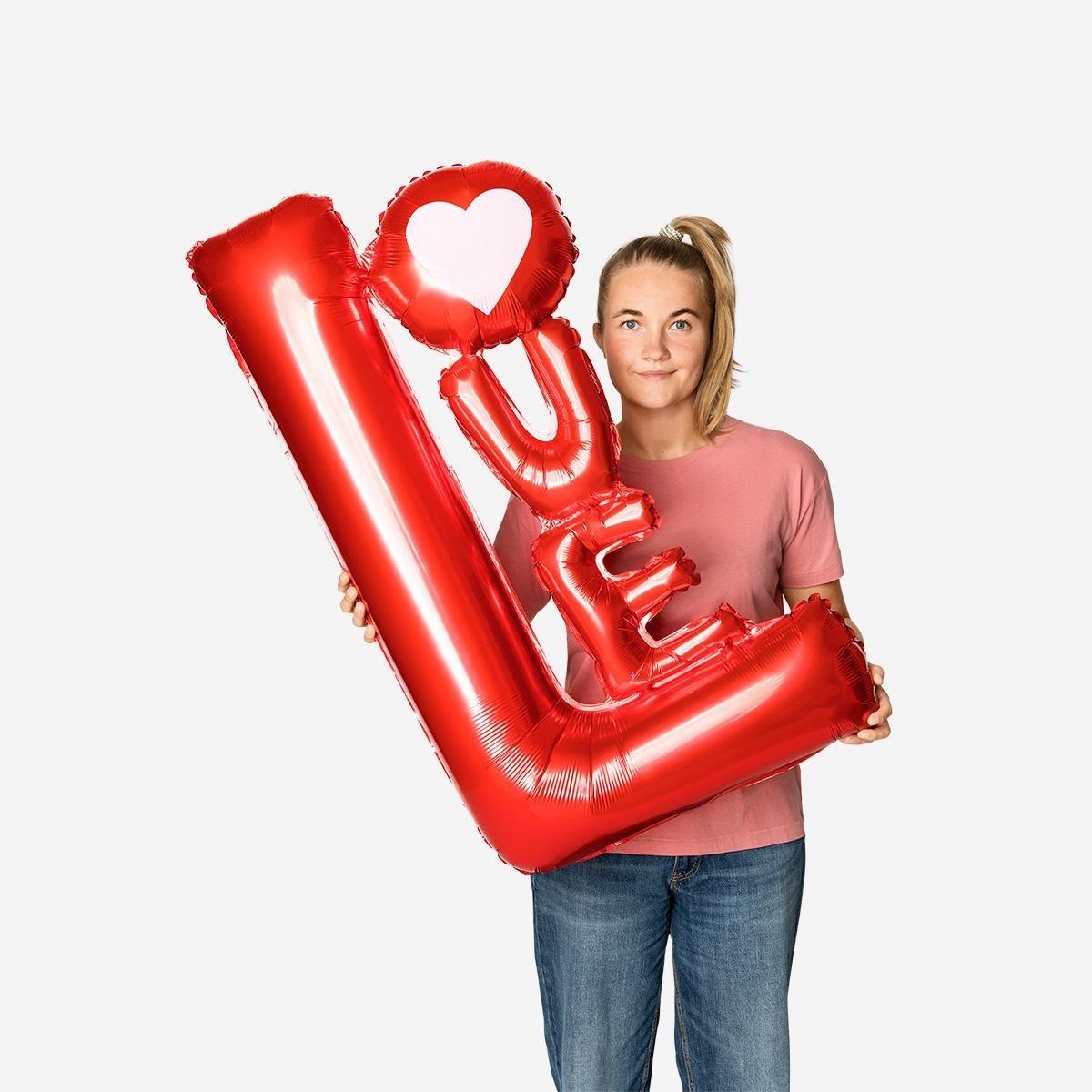 Red love foil balloon - 100 cm
