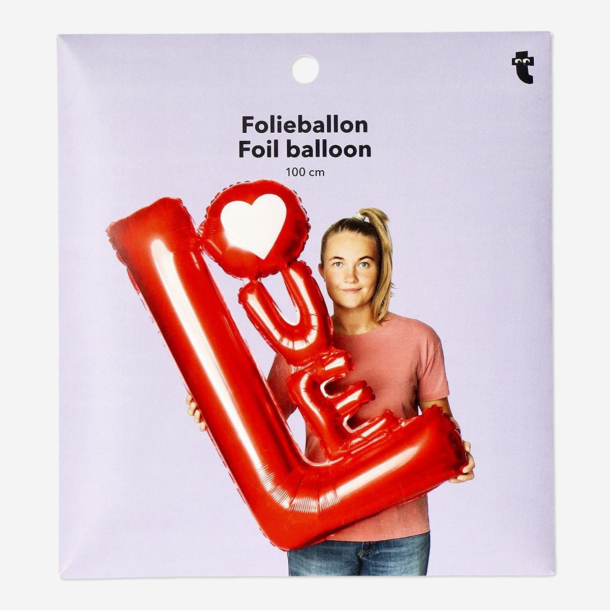 Red love foil balloon - 100 cm