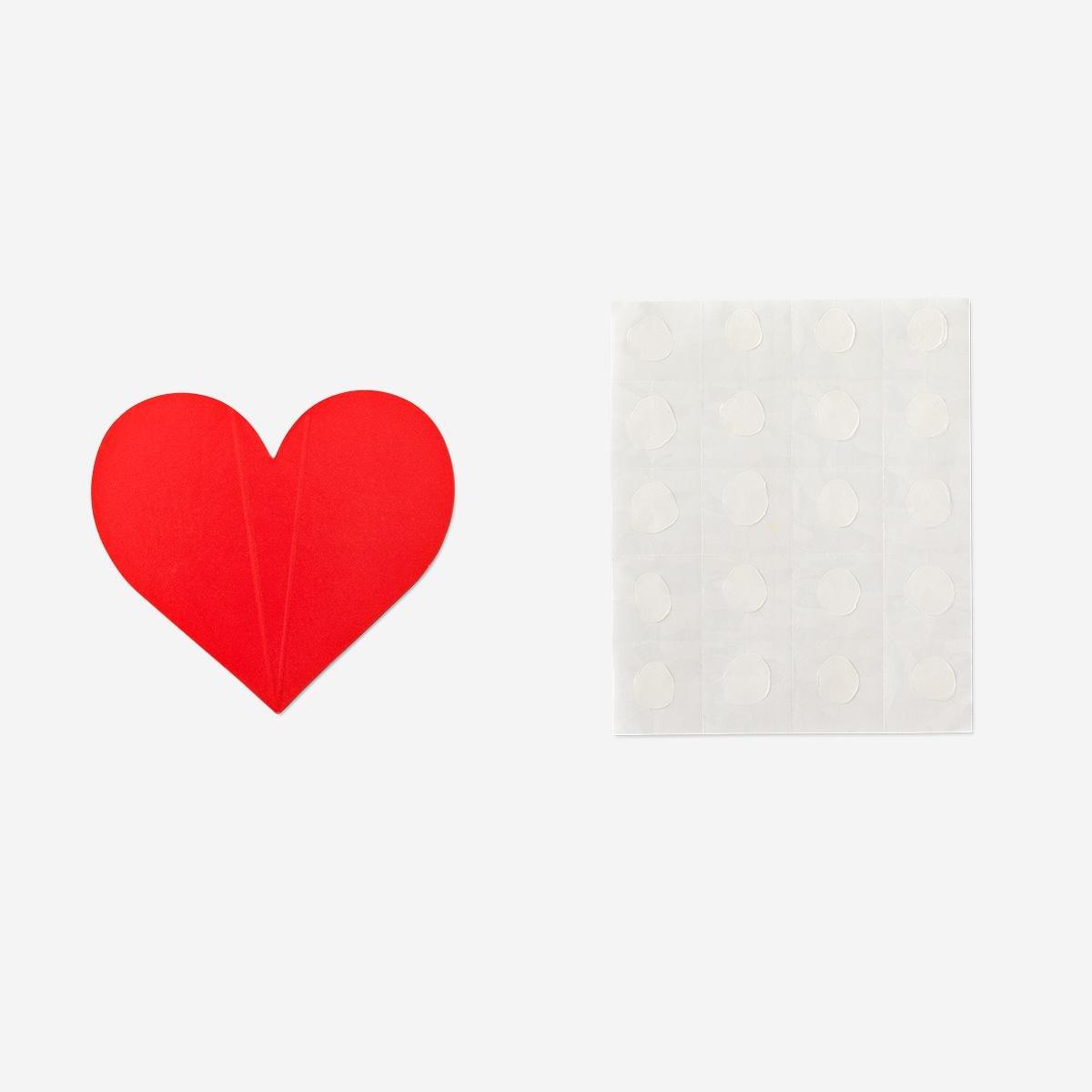Red decorative red paper hearts - 20 pcs