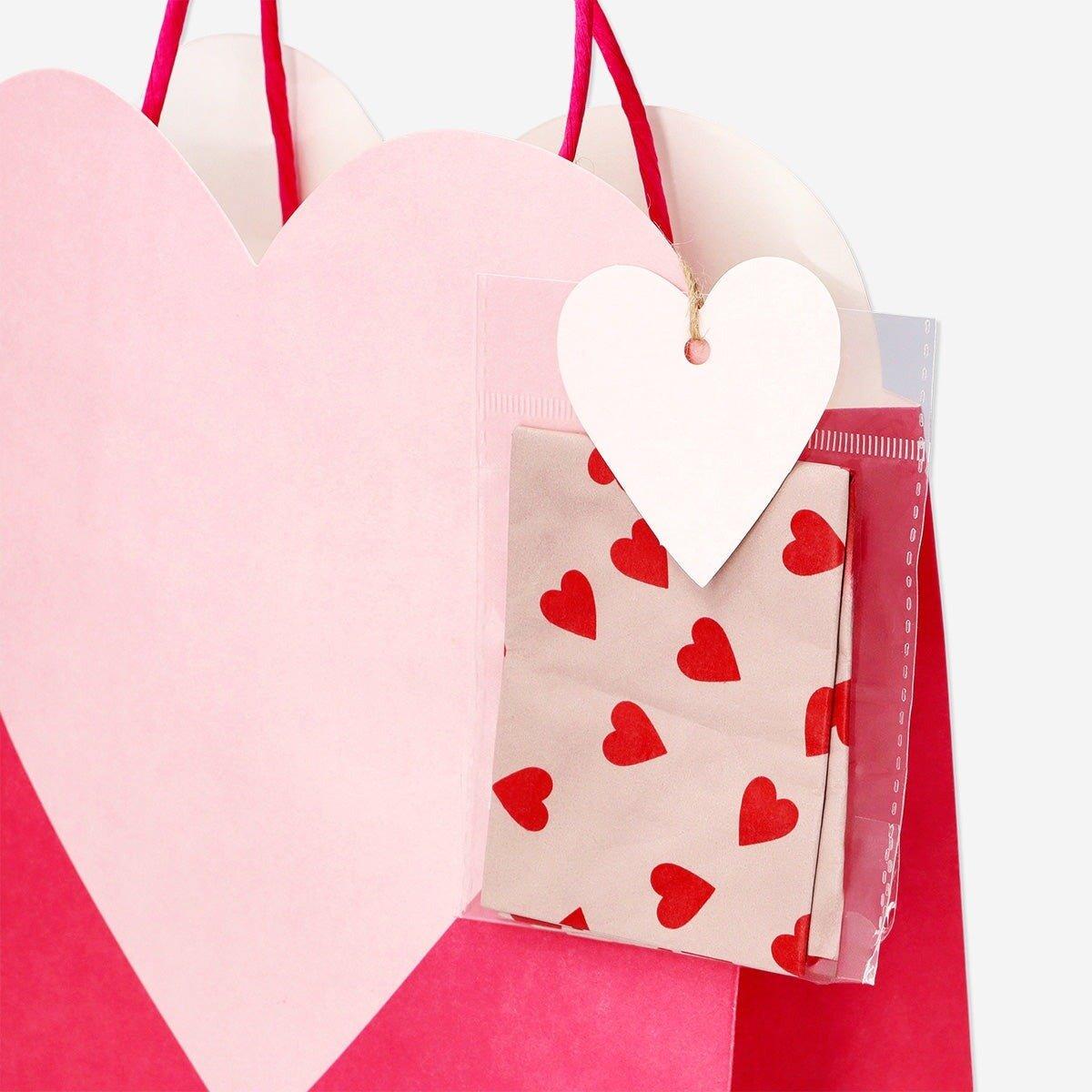 Pink heart gift bag