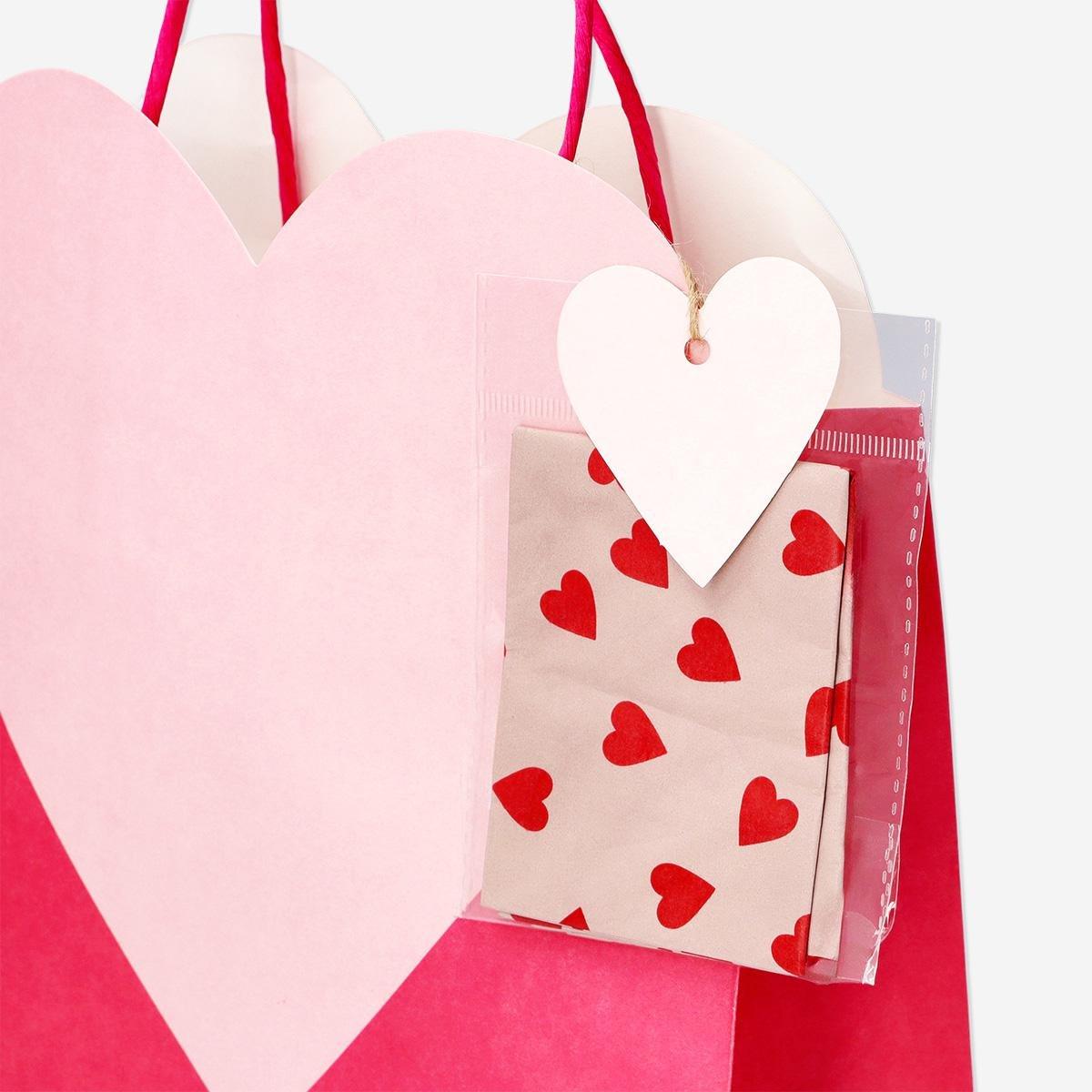 Pink heart gift bag