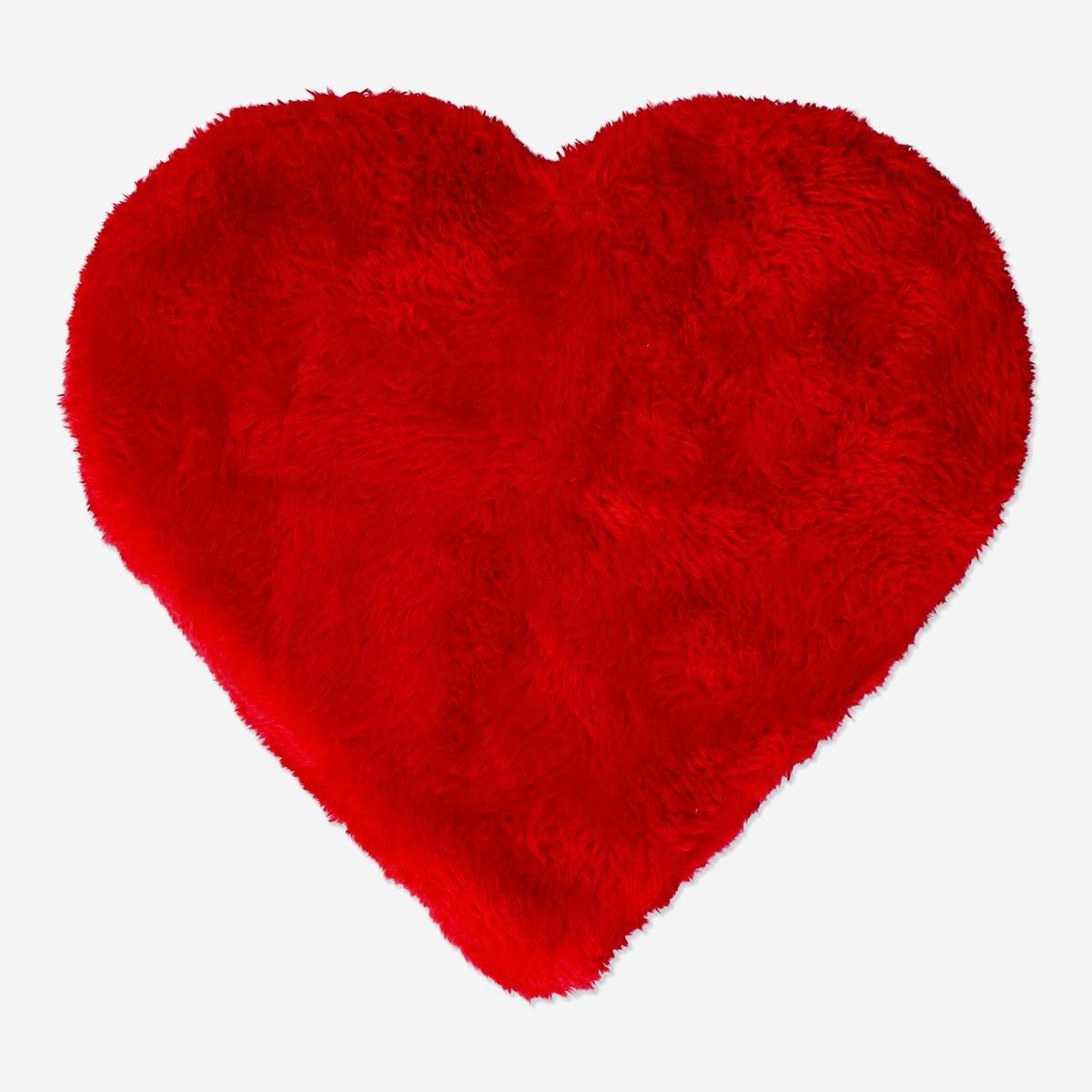 Red plush heart shaped gift box