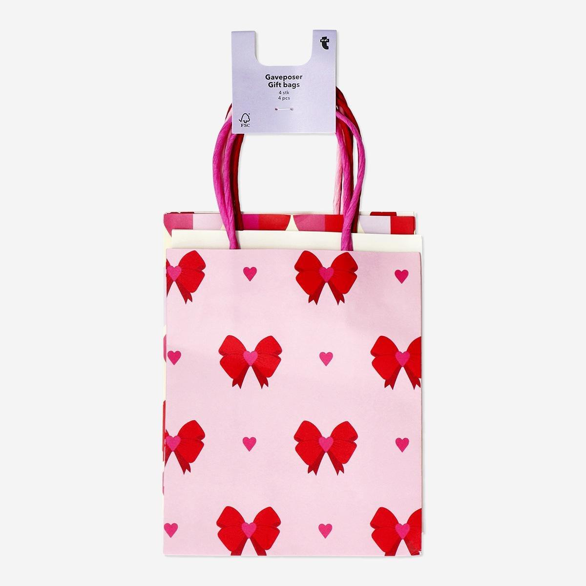 Multicolour valentines day gift bags - 4 pcs