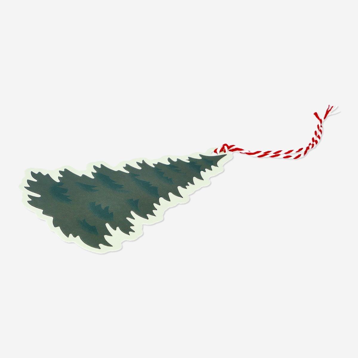 MULTI Christmas tree gift tags - 8 pcs