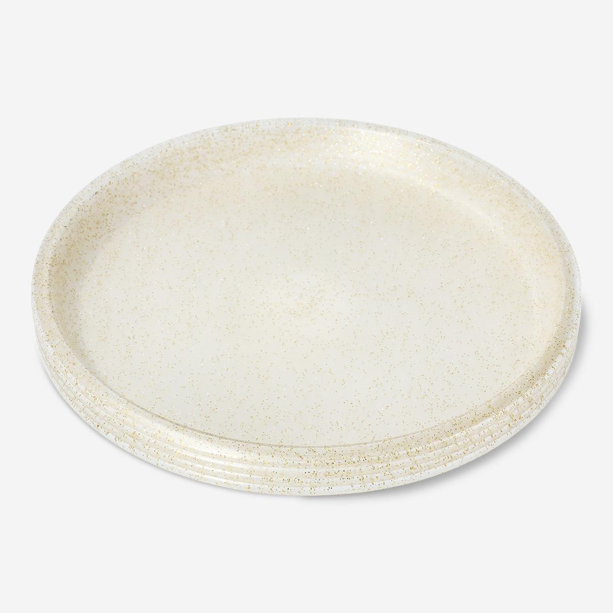 Gold new year plates - 4 pcs