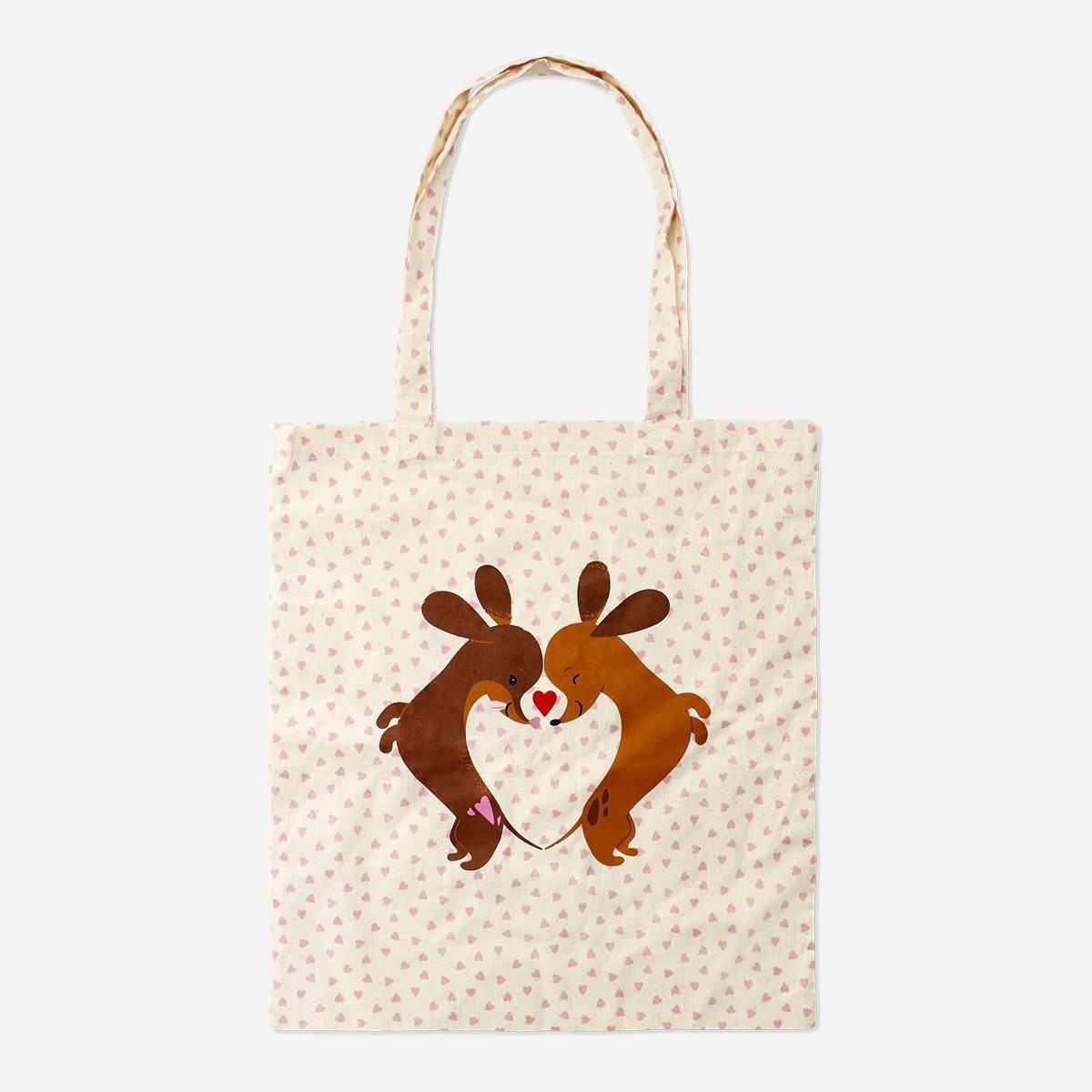 Multicolour sausage dog tote bag