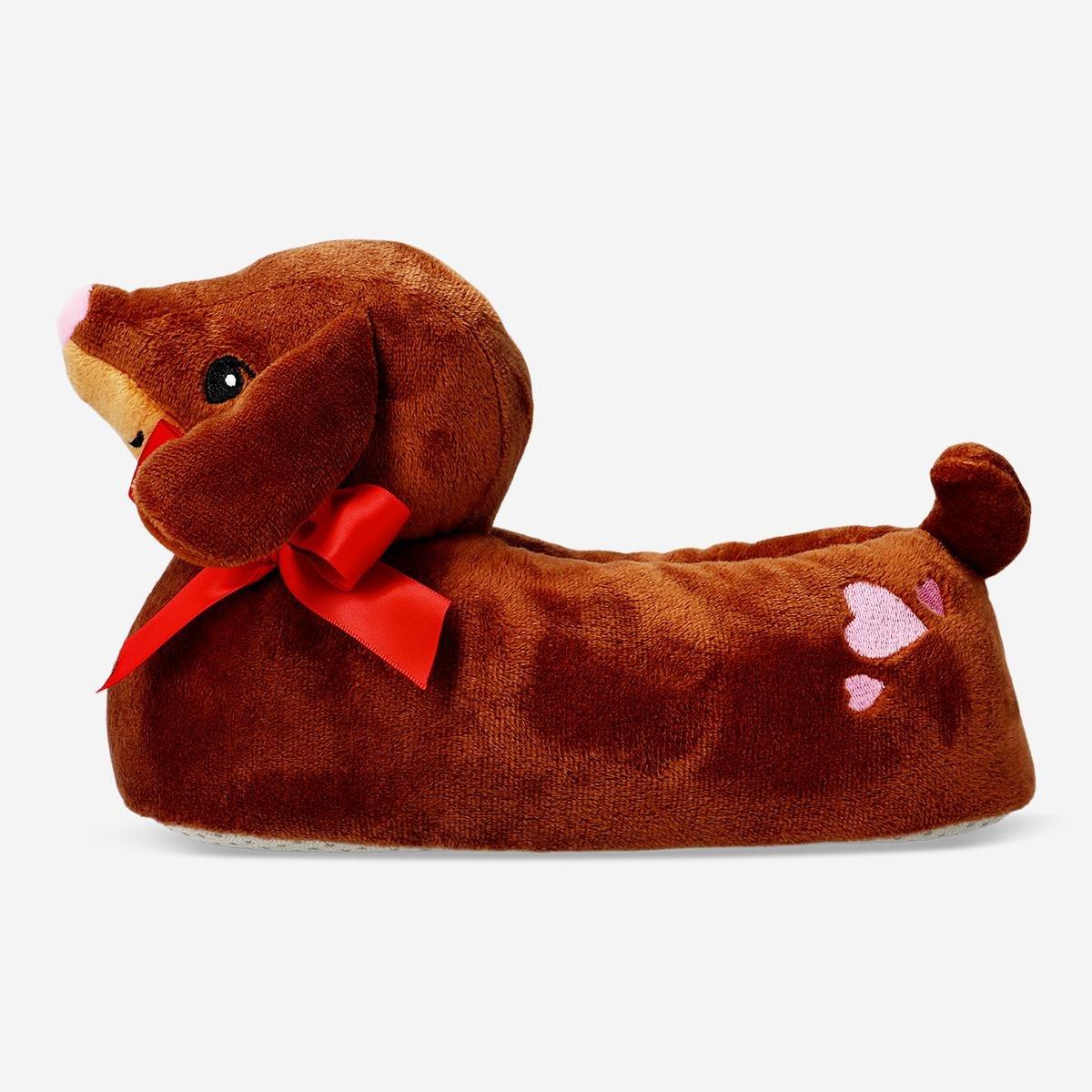 Brown sausage dog slippers 36/38