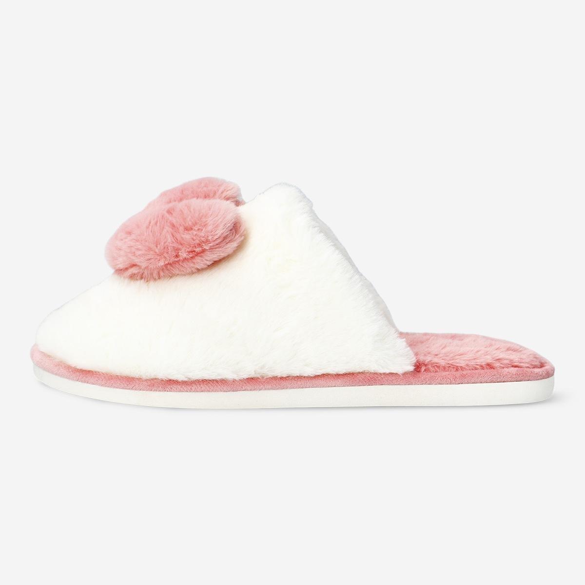 Multicolour big plush hearts slippers - 36/38