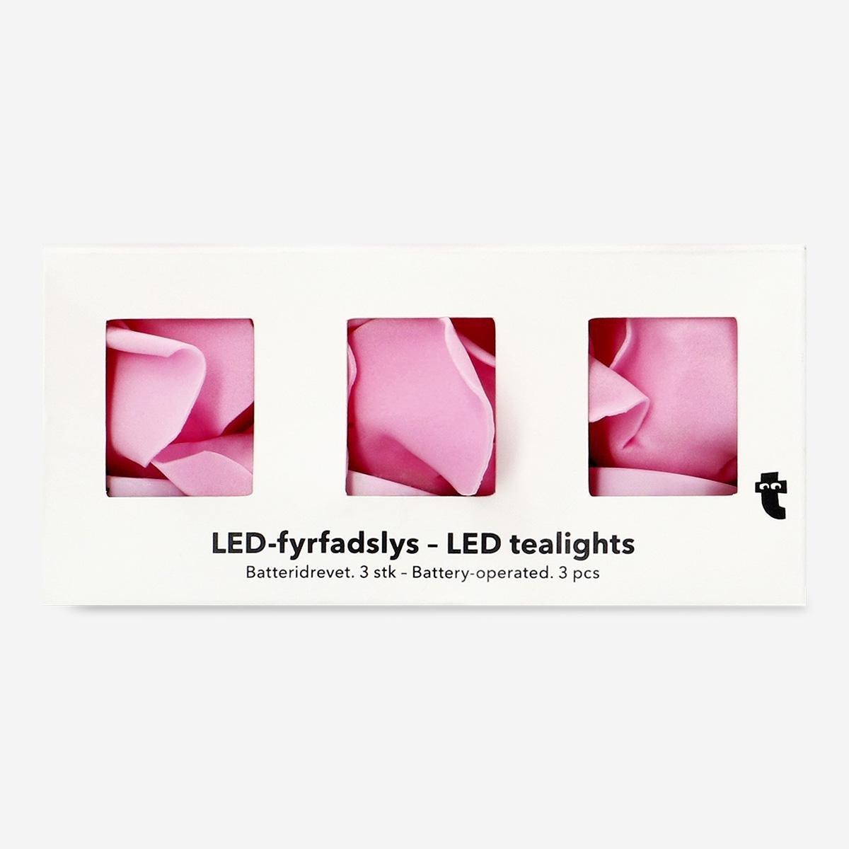Pink set of 3 decorative candles