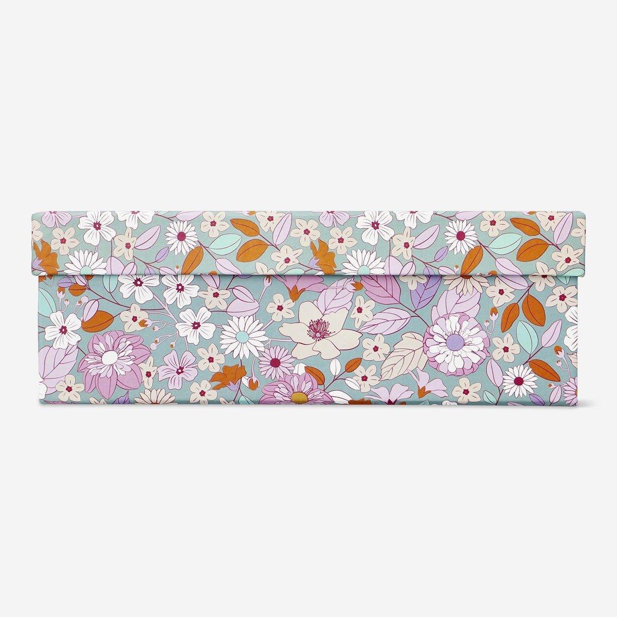 Multicolour floral paper storage box - large
