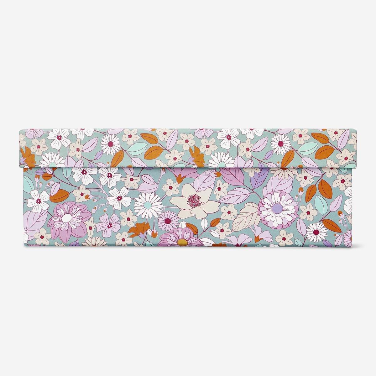 Multicolour floral paper storage box - large