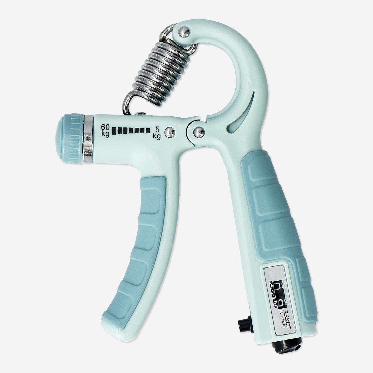 Blue adjustable resistance and counter hand grip