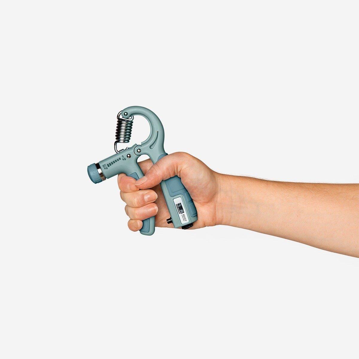 Blue adjustable resistance and counter hand grip