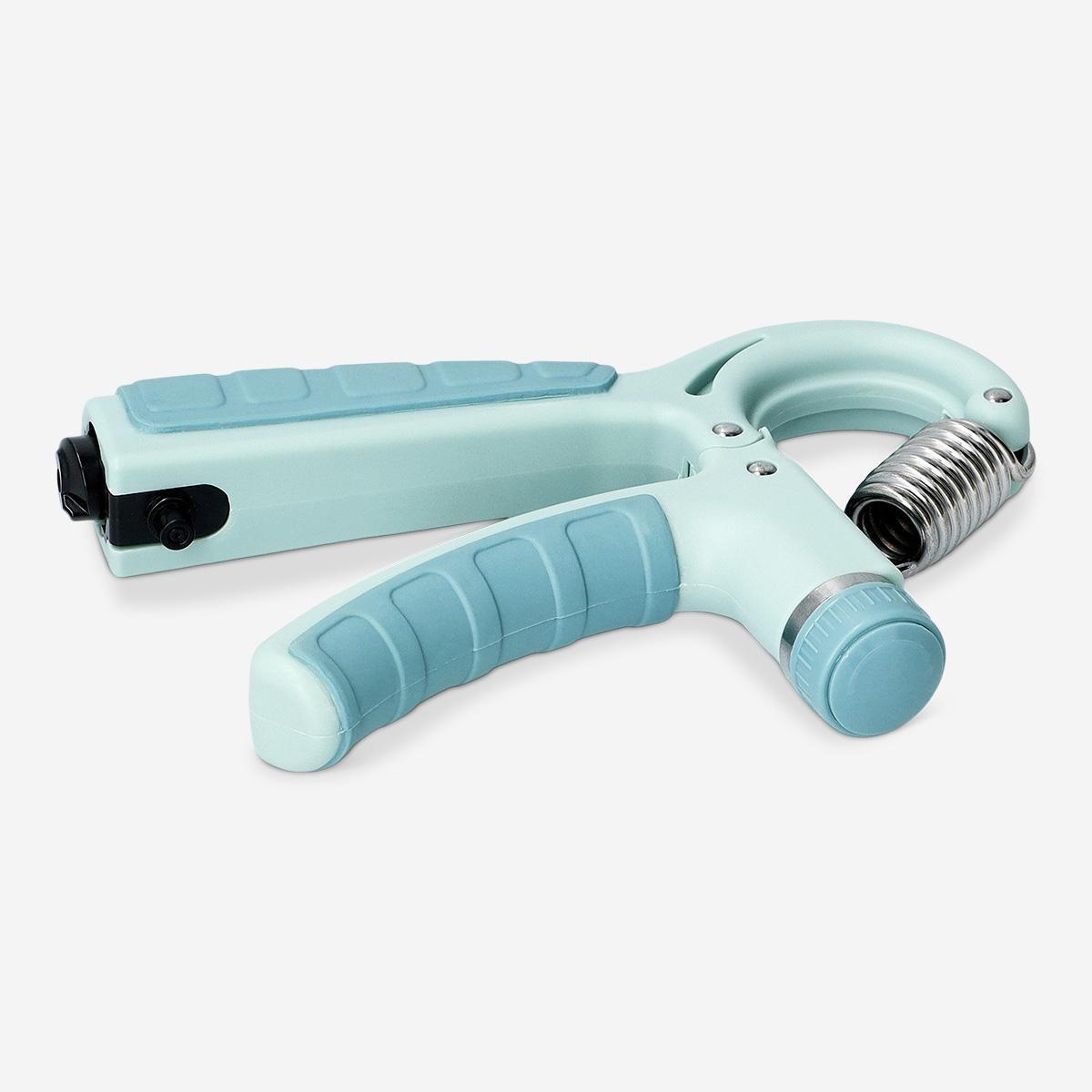 Blue adjustable resistance and counter hand grip