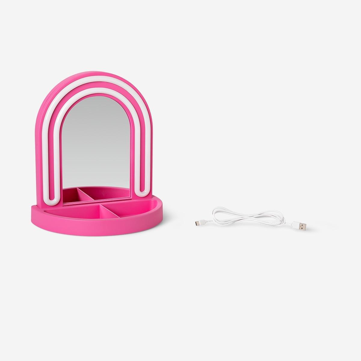 Pink Glowing Led Mirror