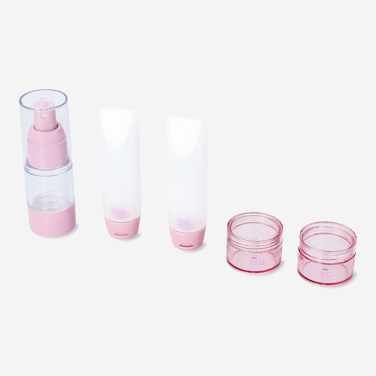 Pink travel set in a box - 5 pcs