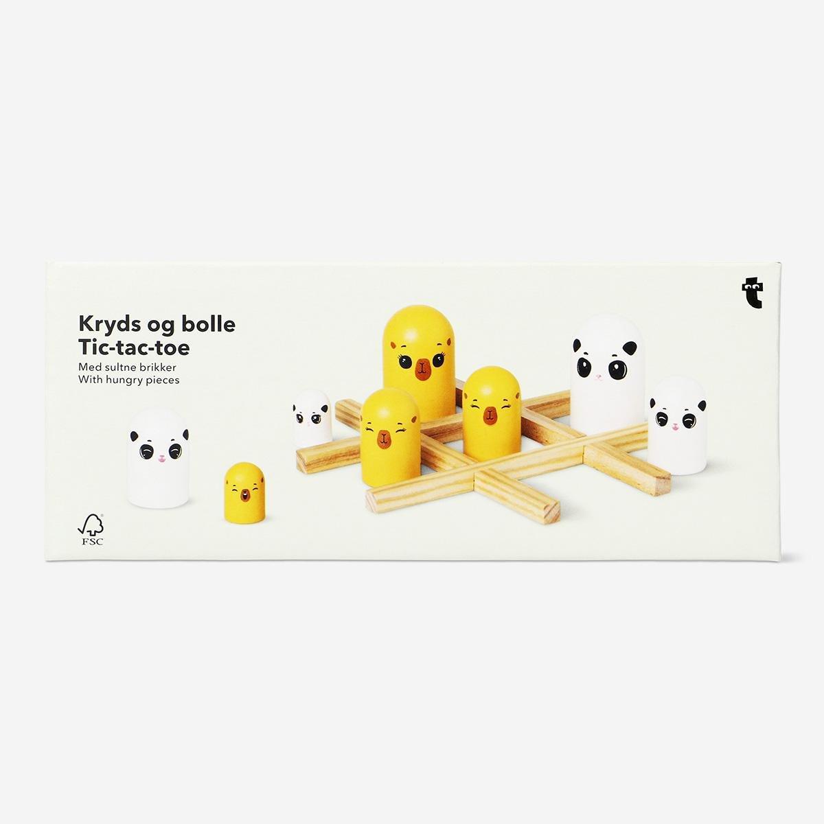 Brown tic-tac-toe game with animals