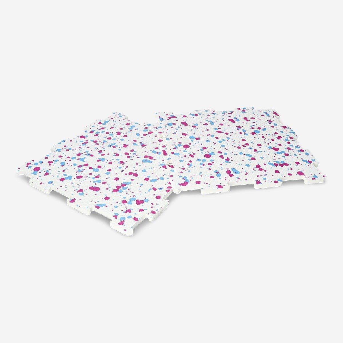 Multicolour floor mat with splash pattern