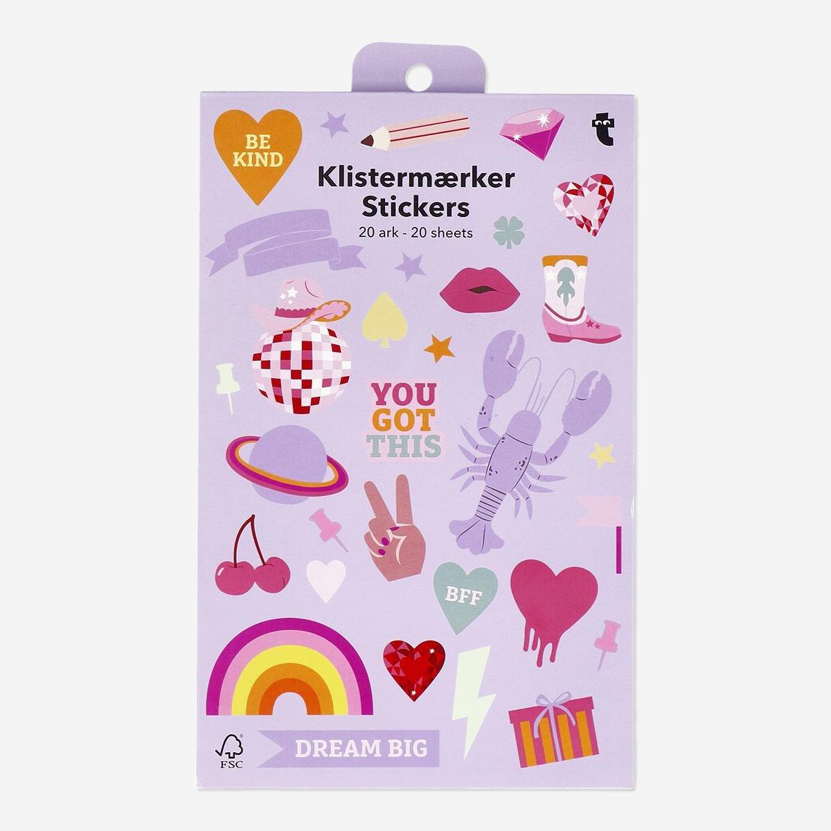 Multicolour icon sticker sheets - 20 pcs