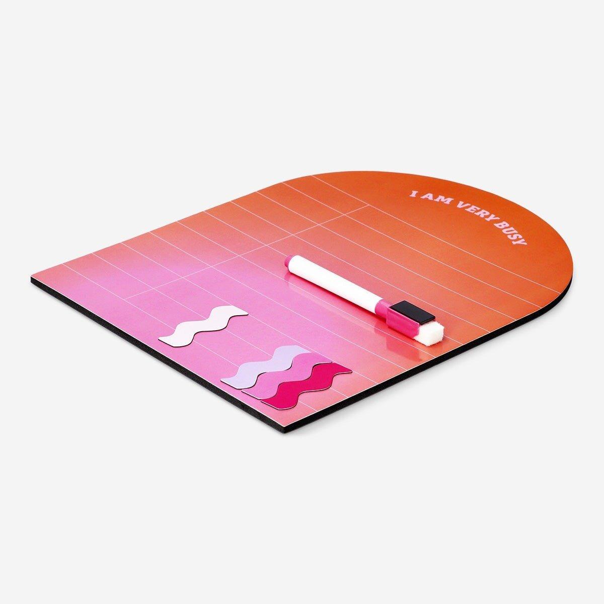 Multicolour magnetic board with marker and magnets
