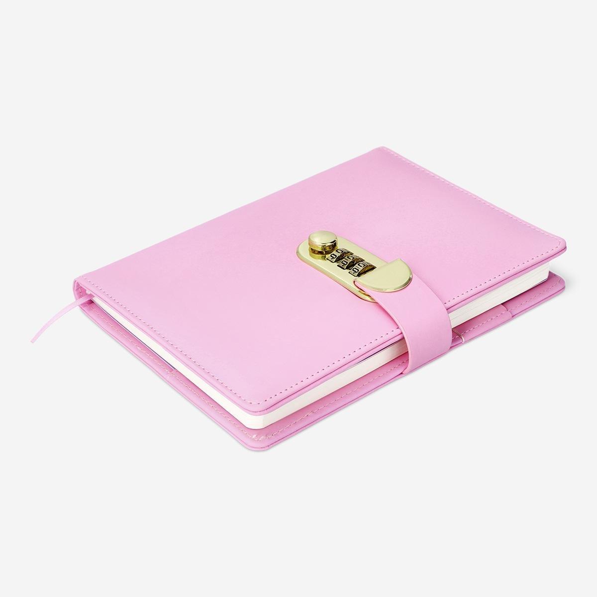 Pink diary with combination lock