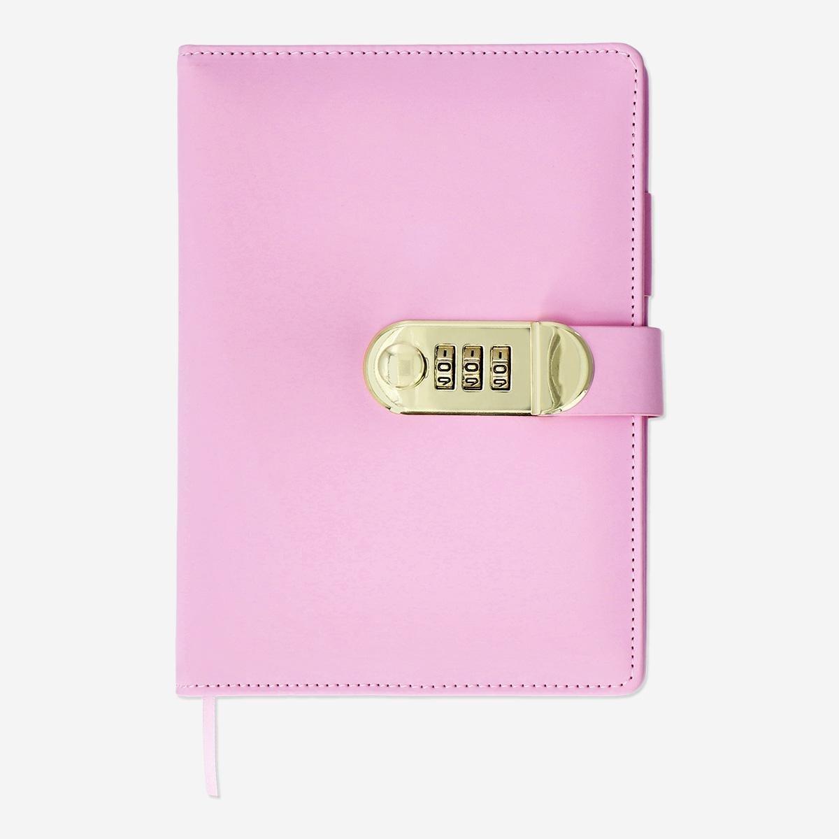 Pink diary with combination lock