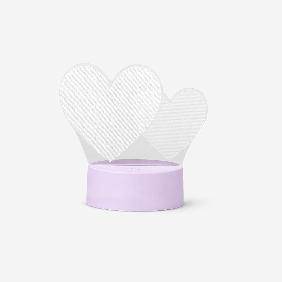 Multicolour 3d heart multi-coloured effect lamp