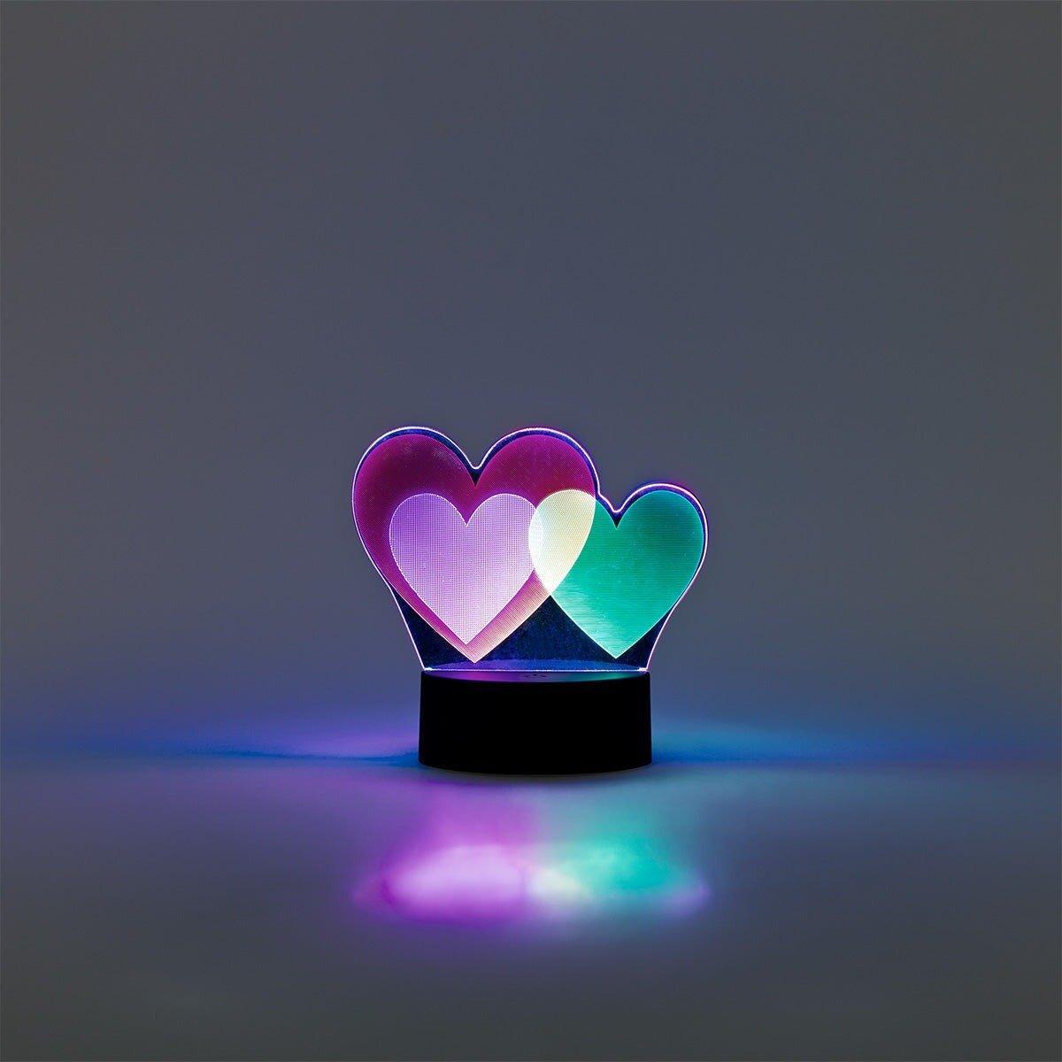 Multicolour 3d heart multi-coloured effect lamp