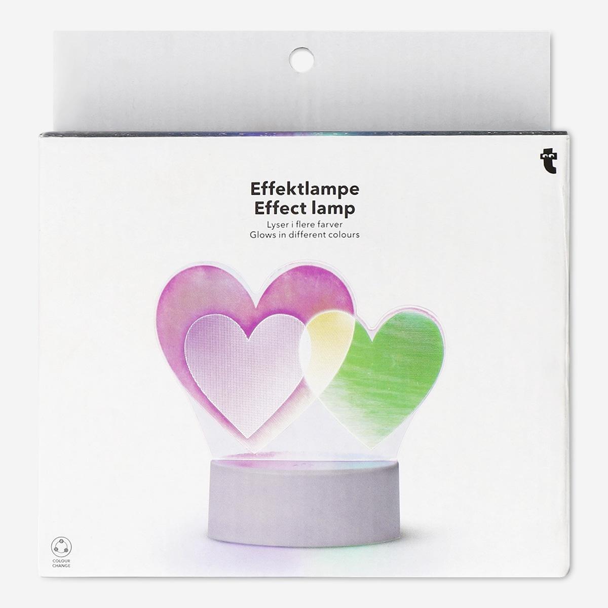Multicolour 3d heart multi-coloured effect lamp