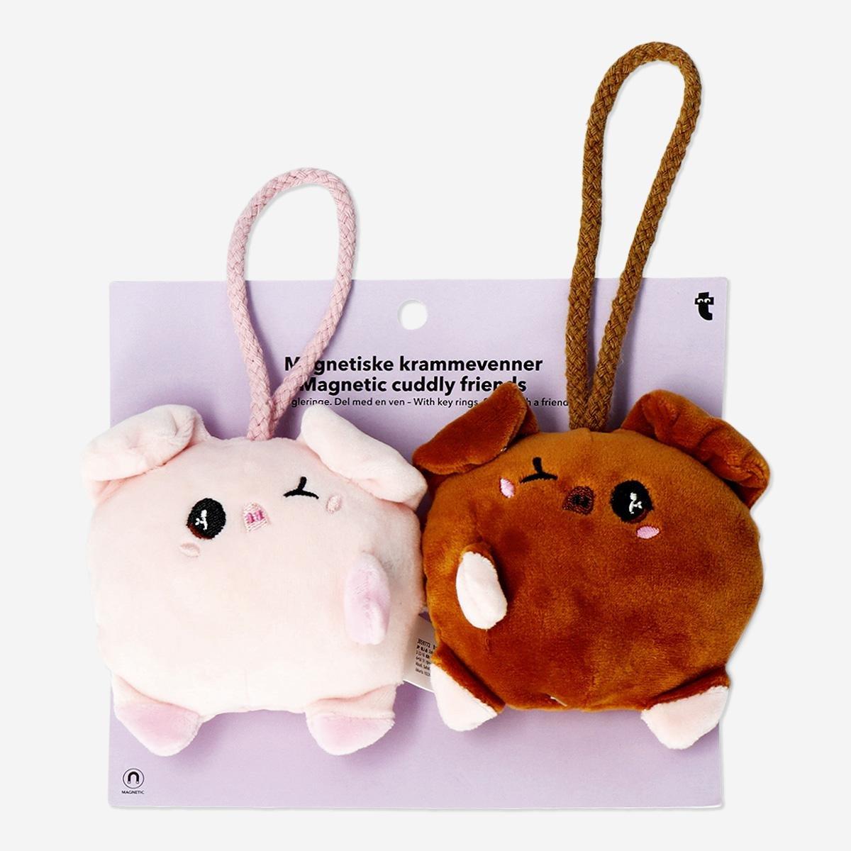 Multicolour magnetic stuffed animals