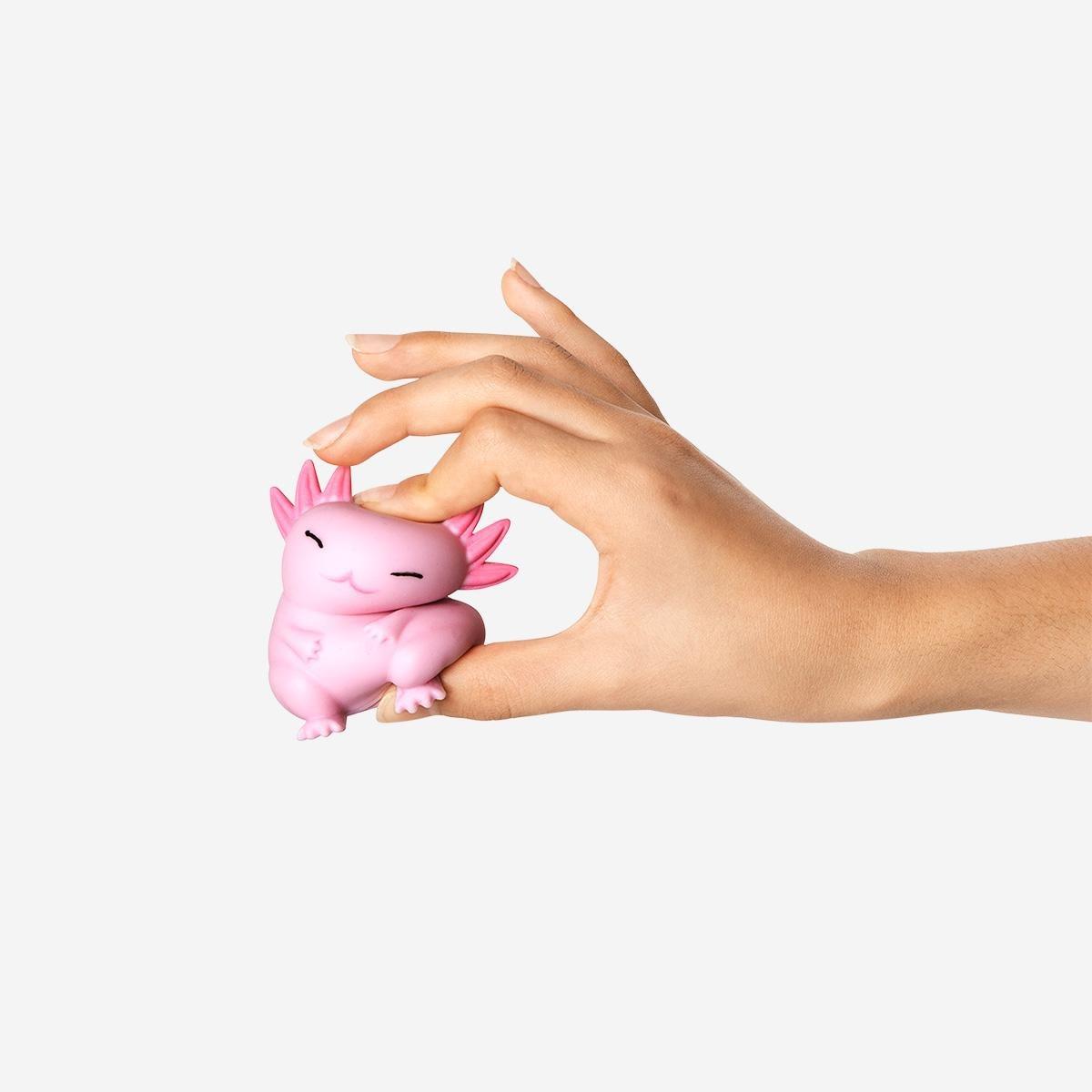 Pink squeezing axolotl toy