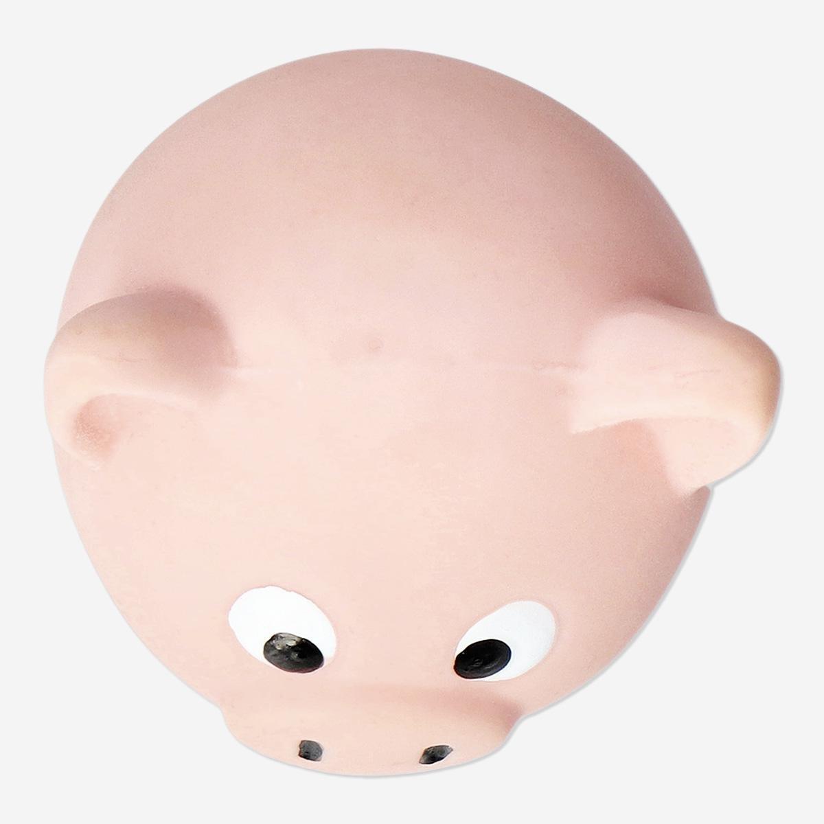 Pink round pig chew toy for pets