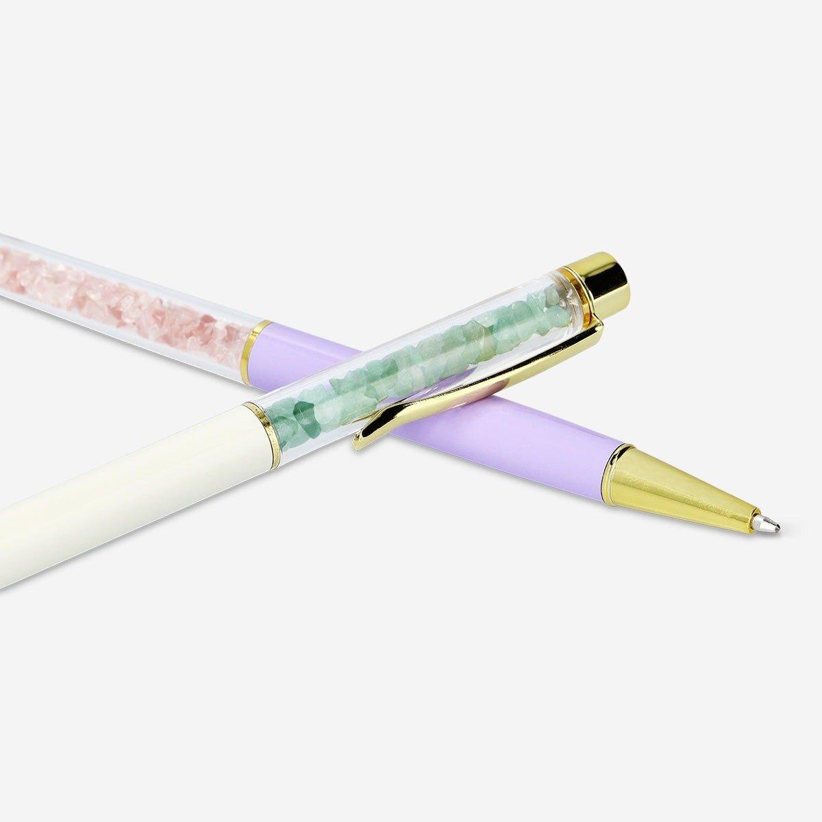 Ballpoint pen with crystals - 2 pcs
