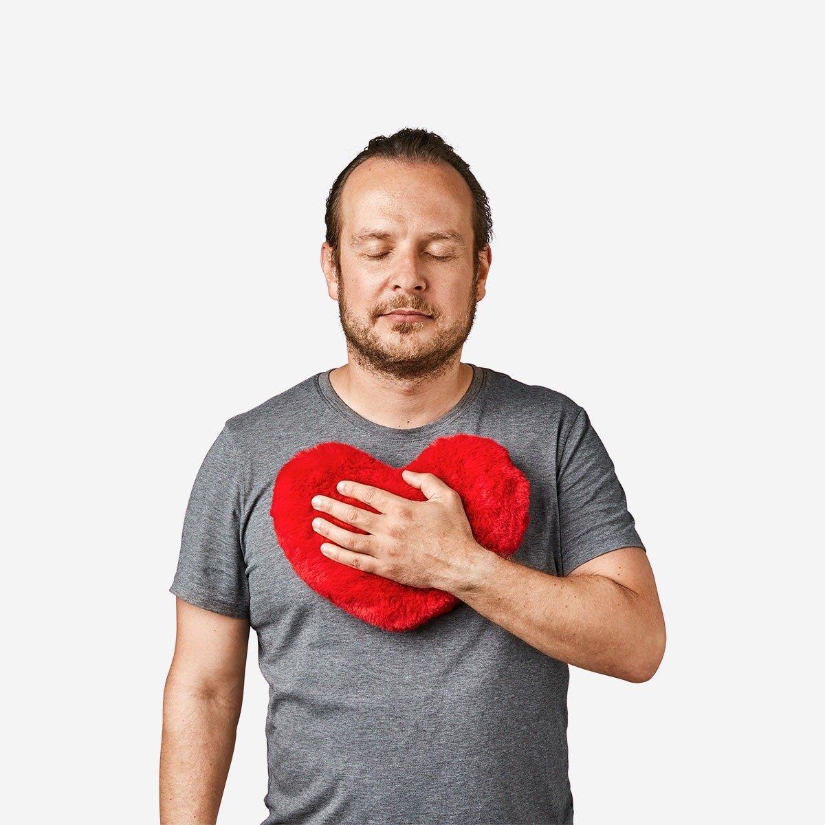 Red Heart Shaped Heating Cushion