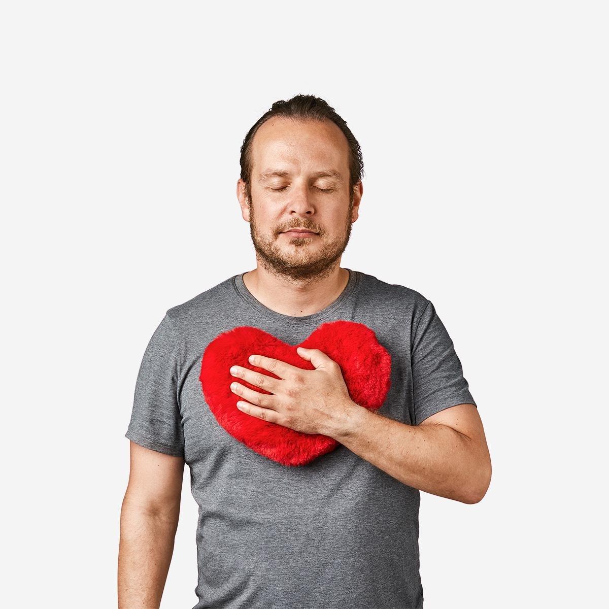 Red Heart Shaped Heating Cushion