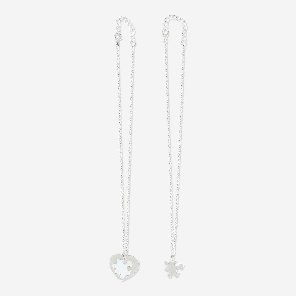 Gold friendship puzzle piece necklaces - 2 pcs