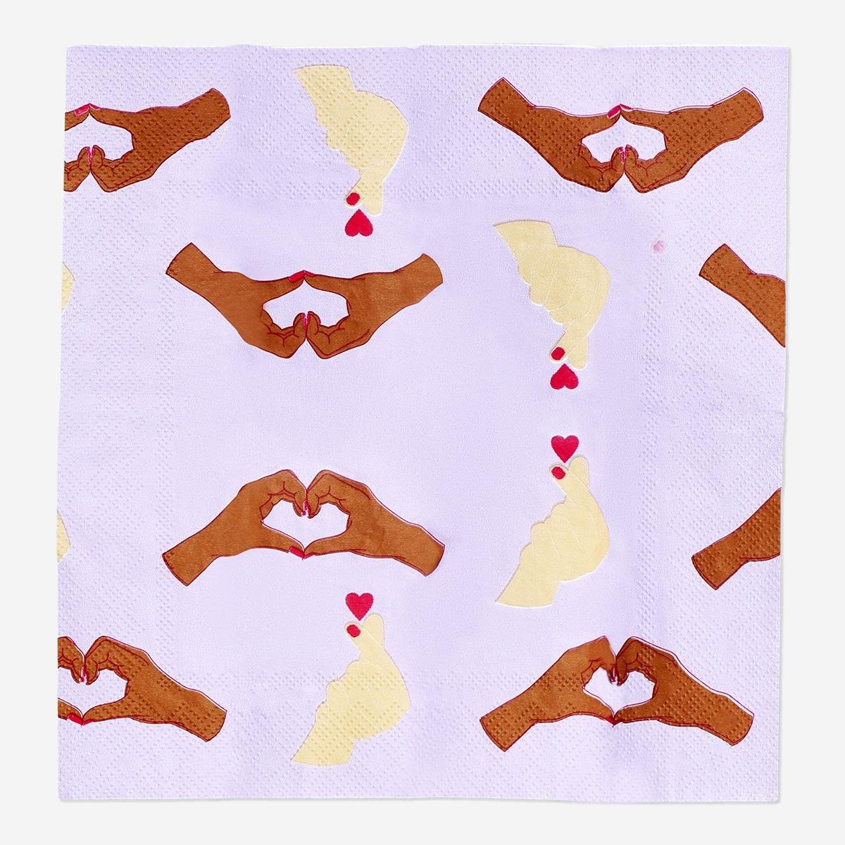 Multicolour valentines print pocket tissues - 10 pcs