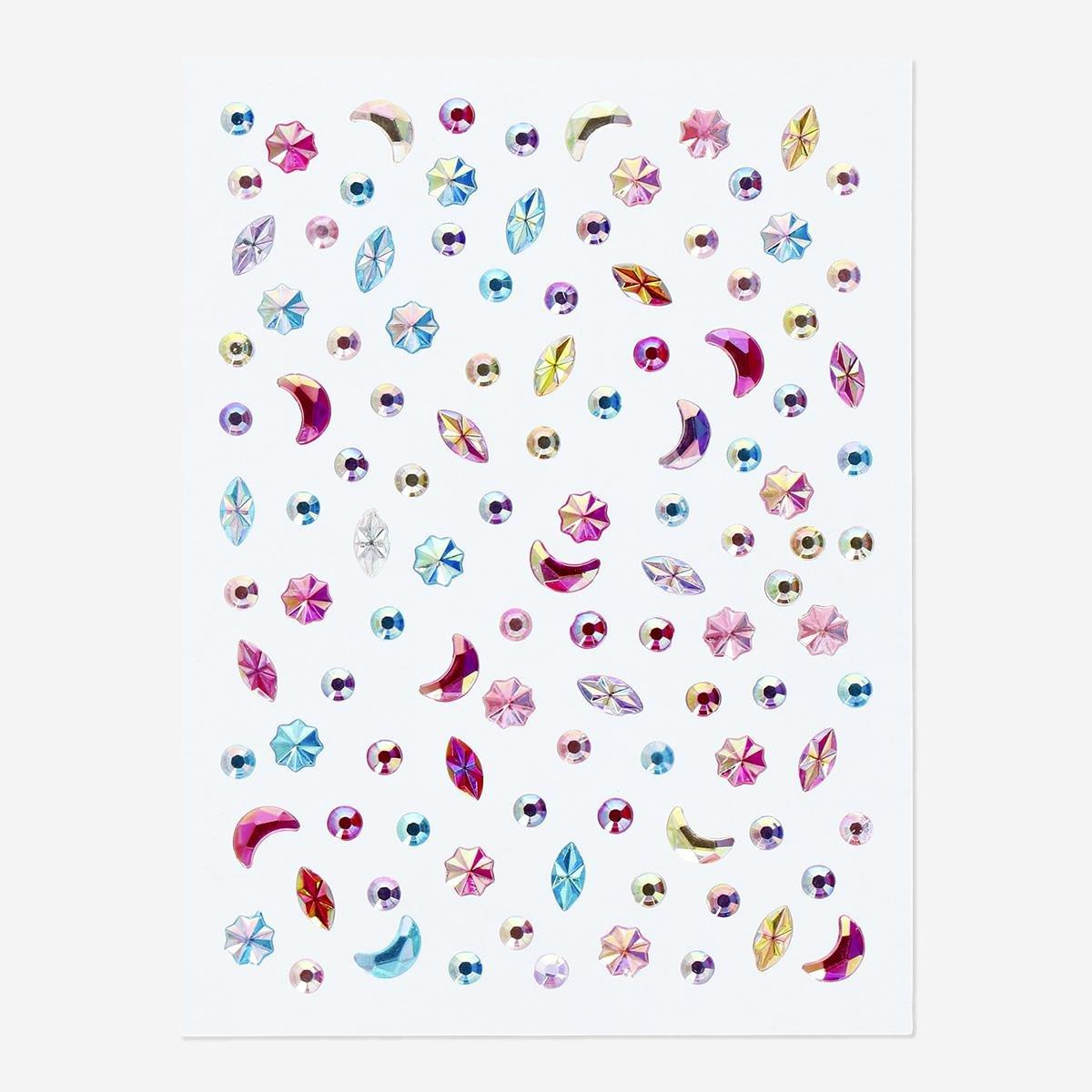 Multicolour self-adhesive gemstones