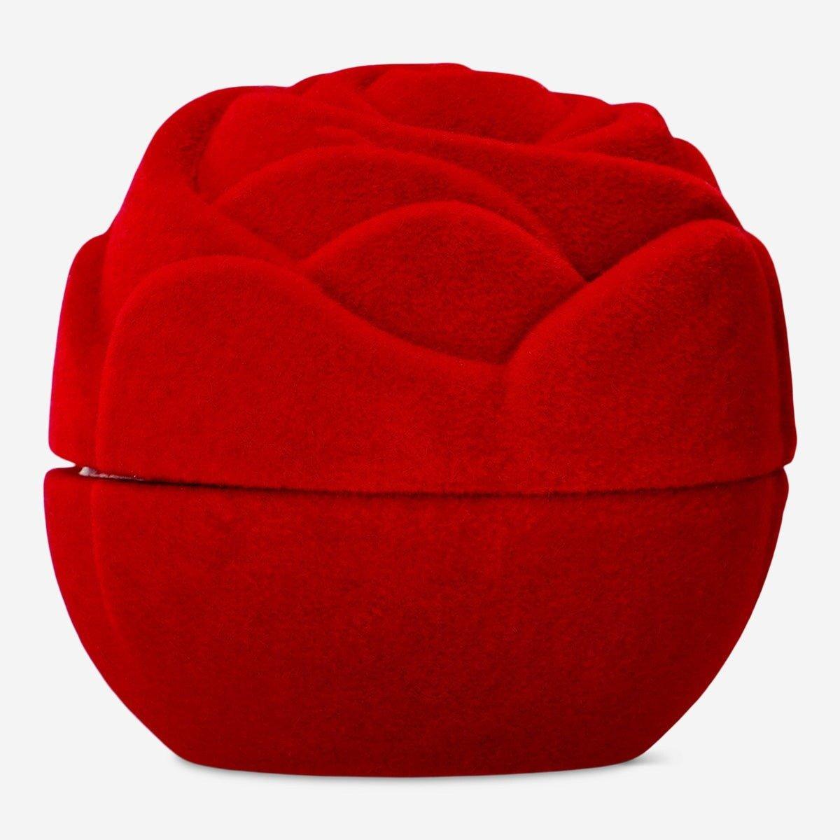 Red rose shaped jewellery box