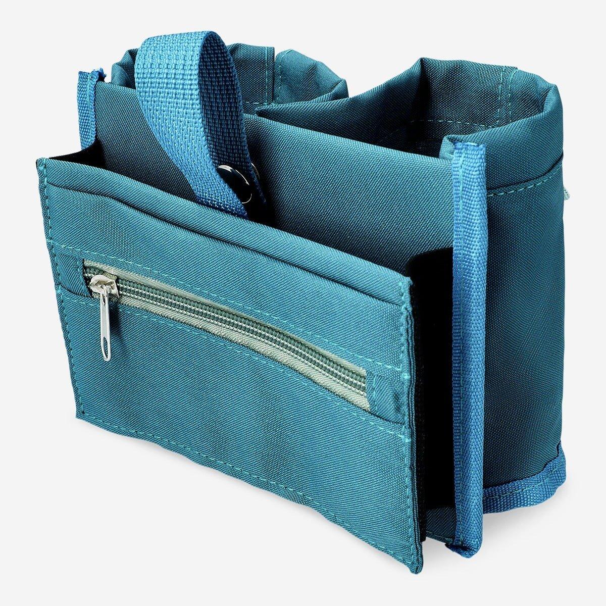 Blue luggage pouch for cabin trolley