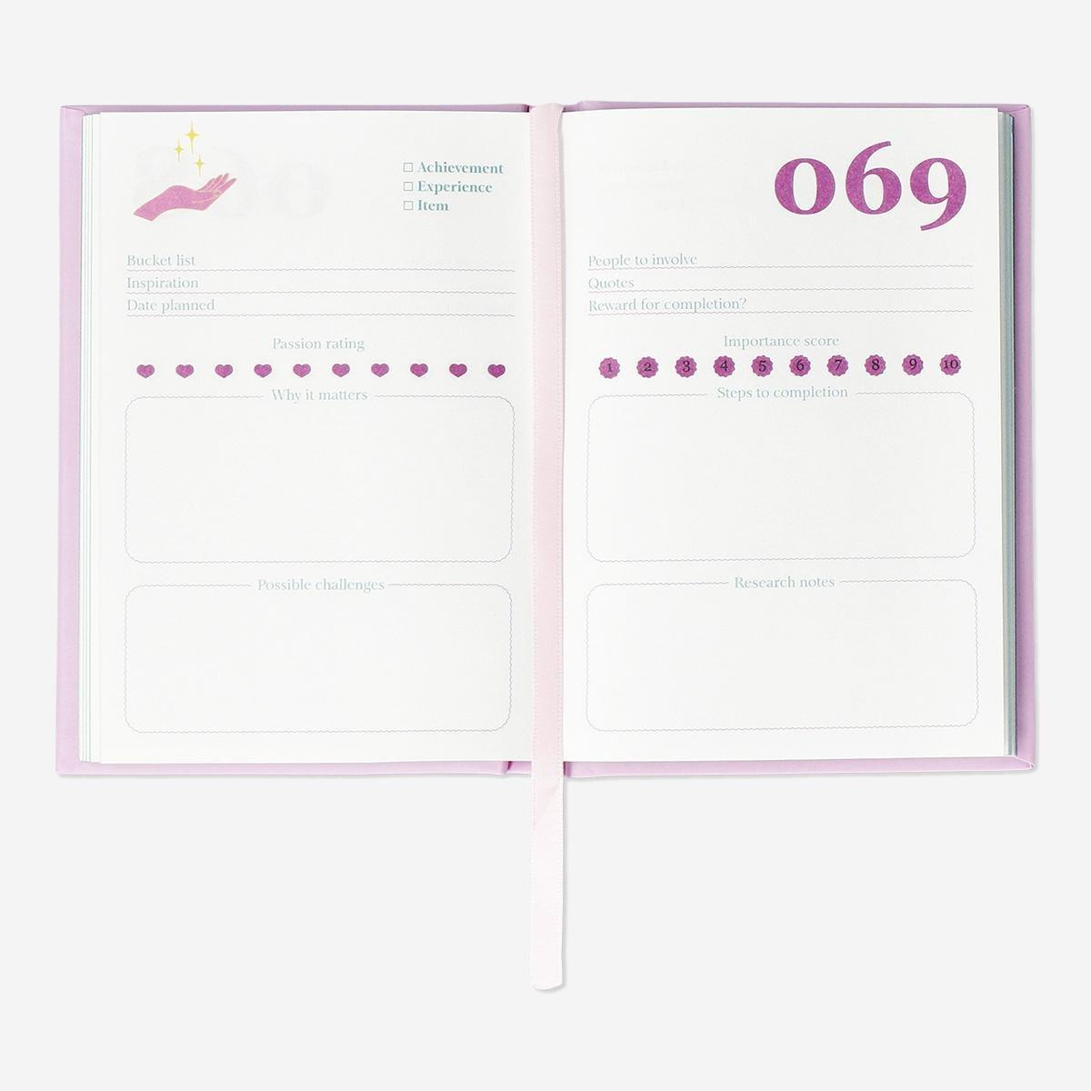 Multicolour bucket list notebook a6 - english